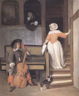 Gabriel Metsu The Cello Player (mk25) Germany oil painting art